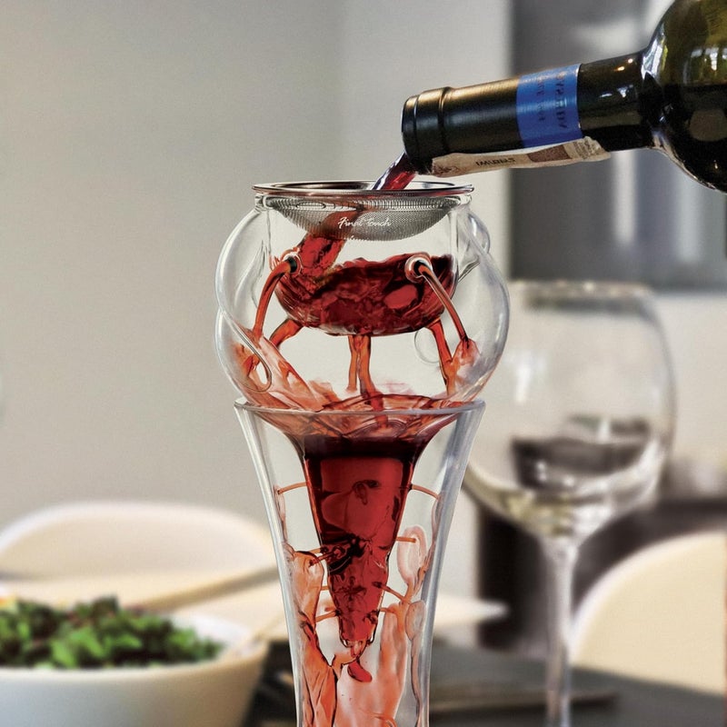 Final Touch Conundrum Aerator for Wine Decanters - Instant Wine Oxygenation, 3 Phase Aeration System, Stainless Steel Sediment Filter, Fits Angled & Straight Decanter Rims (WDA590) - Image 5
